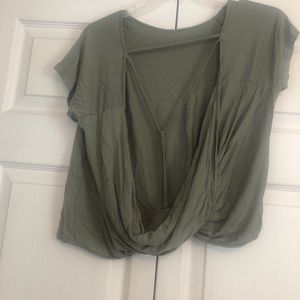 She & Sky Olive Open Back Top